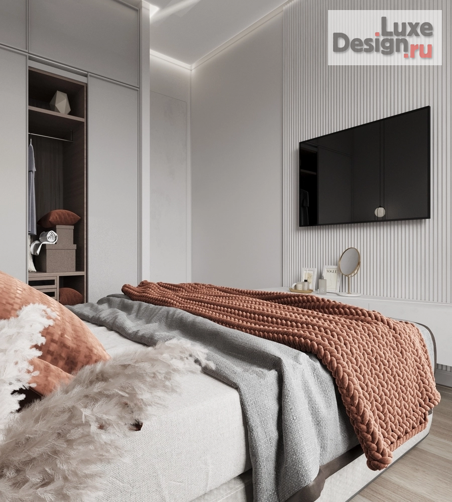 Дизайн интерьера двухкомнатной квартиры "ЖК ЗИЛАРТ. КВАРТИРА 42 м2. СПАЛЬНЯ." (фото 7)