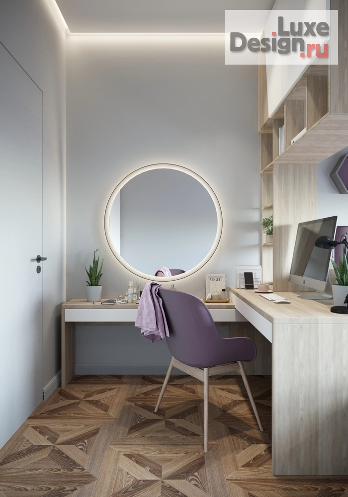 Дизайн интерьера трехкомнатной квартиры "Комната для девочки-подростка." (фото 3)