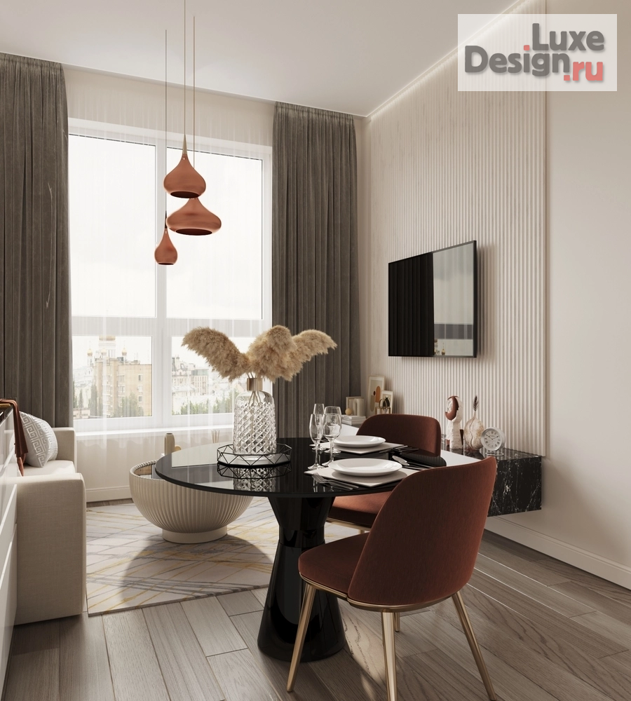 Дизайн интерьера двухкомнатной квартиры "ЖК ЗИЛАРТ. Квартира 42м2. КУХНЯ-ГОСТИНАЯ" (фото 8)