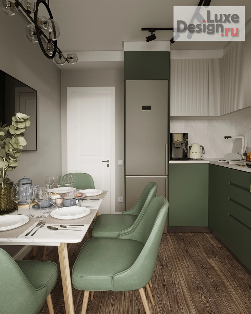 Дизайн интерьера трехкомнатной квартиры "Кухня в современном стиле" (фото 8)