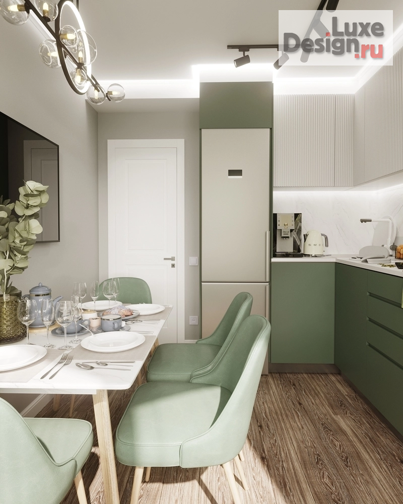Дизайн интерьера трехкомнатной квартиры "Кухня в современном стиле" (фото 9)