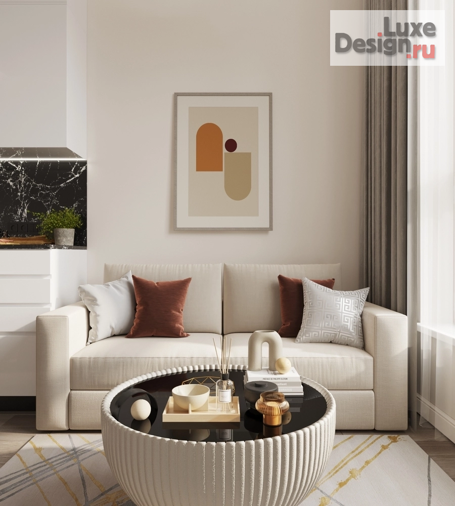 Дизайн интерьера двухкомнатной квартиры "ЖК ЗИЛАРТ. Квартира 42м2. КУХНЯ-ГОСТИНАЯ" (фото 10)