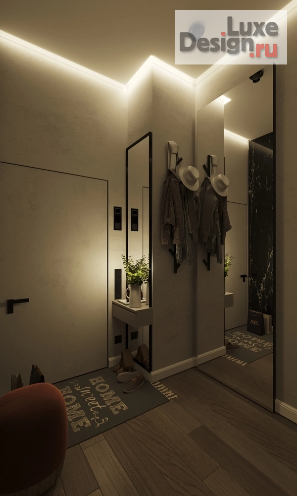 Дизайн интерьера двухкомнатной квартиры "ЖК ЗИЛАРТ. КВАРТИРА 42м2. ПРИХОЖАЯ" (фото 1)