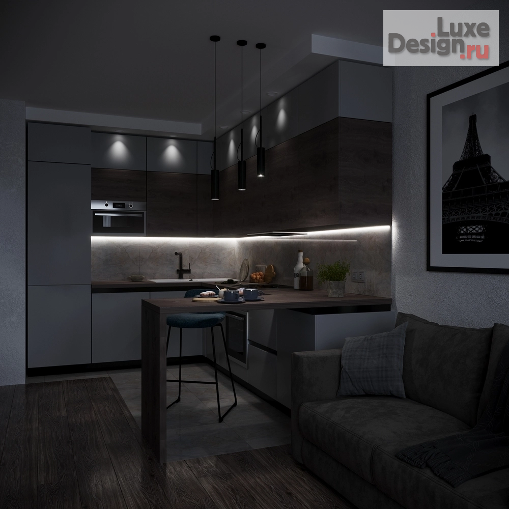 Дизайн интерьера двухкомнатной квартиры "Небольшая евродвушка в современном стиле." (фото 5)