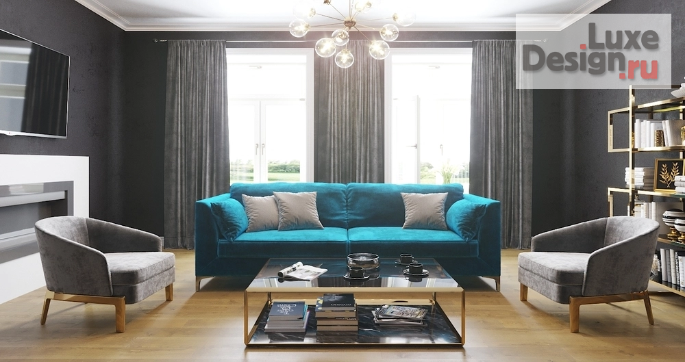 Дизайн интерьера комнаты "Гостиная в стиле Ар-деко" (фото 4)