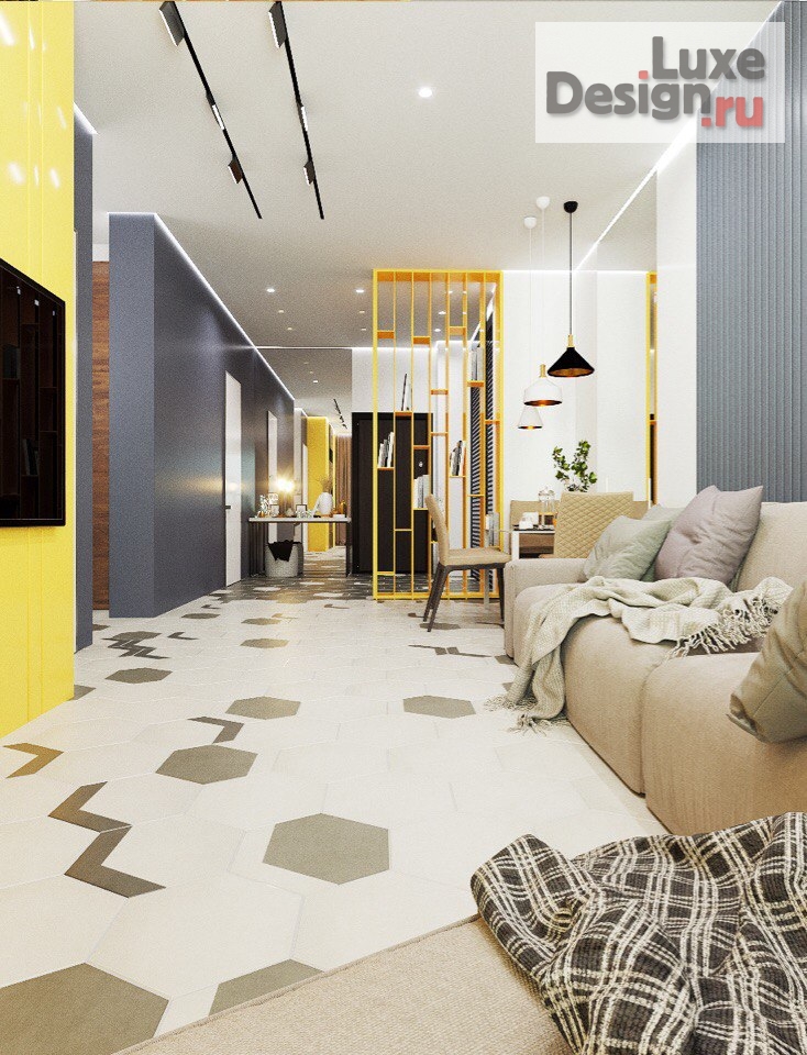 Дизайн интерьера гостиной "Яркий дизайн гостиной от студии VITTA-Group " (фото 1)