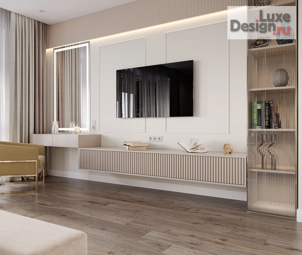 Дизайн интерьера трехкомнатной квартиры "ЖК сердце столицы" (фото 3)