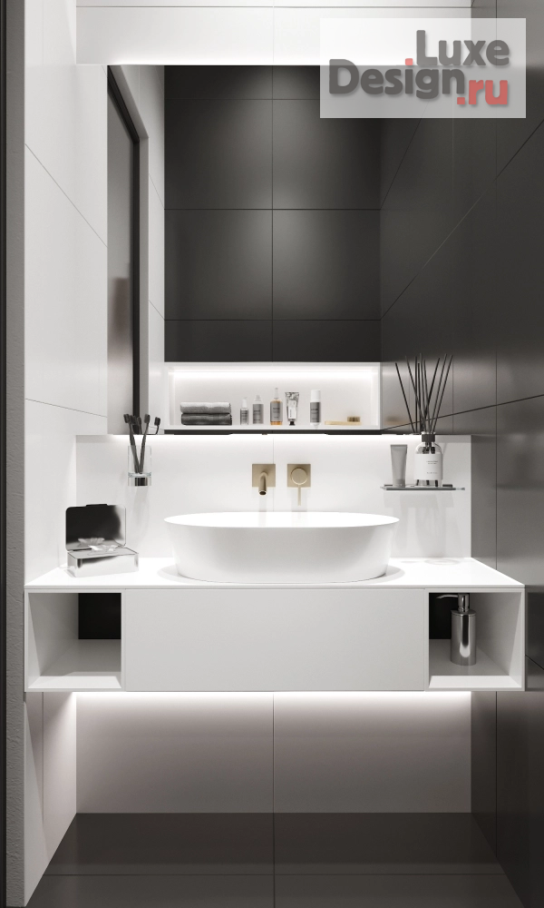 Дизайн интерьера квартиры "Чёрно-белый интерьер в ЖК СИМВОЛ" (фото 9) от дизайнера Дизайн-студия GM-Interior Дизайн интерьера квартиры "Чёрно-белый интерьер в ЖК СИМВОЛ" (фото 9)