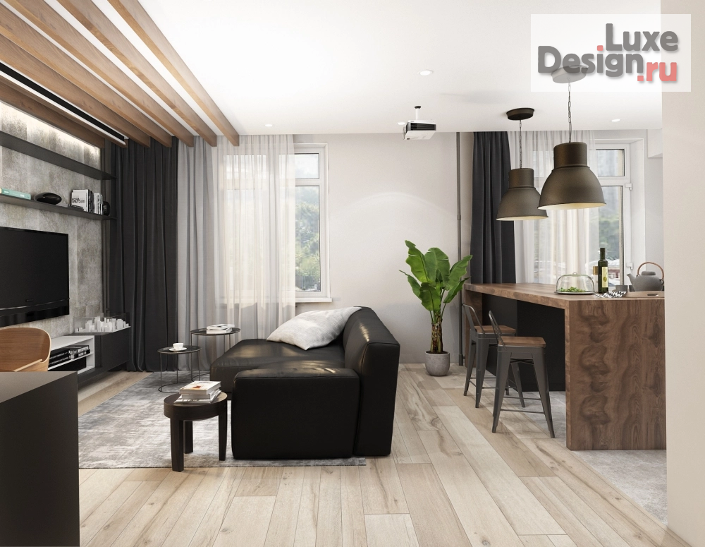 Дизайн интерьера квартиры "Серый минимализм с прикосновением мужского стиля" (фото 2) от дизайнера Дизайн-студия GM-Interior Дизайн интерьера квартиры "Серый минимализм с прикосновением мужского стиля" (фото 2)