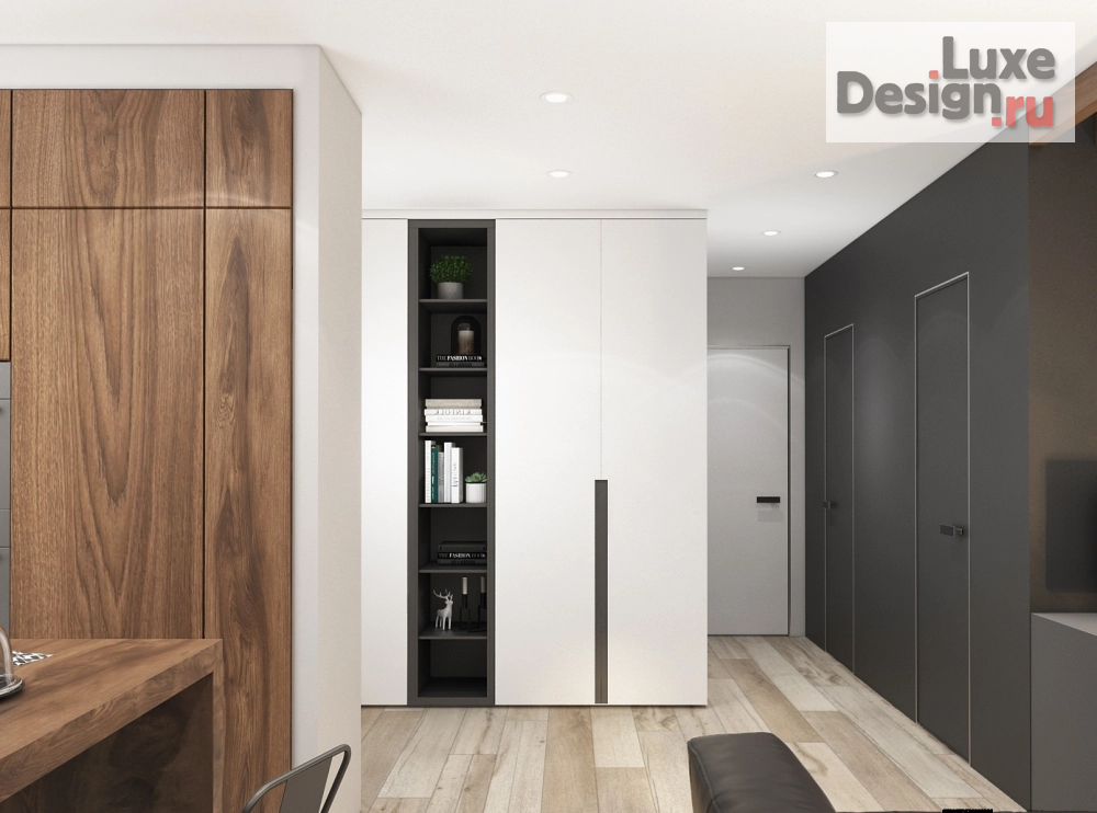 Дизайн интерьера квартиры "Серый минимализм с прикосновением мужского стиля" (фото 6) от дизайнера Дизайн-студия GM-Interior Дизайн интерьера квартиры "Серый минимализм с прикосновением мужского стиля" (фото 6)