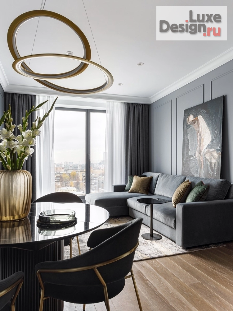 Дизайн интерьера трехкомнатной квартиры "Магический уютный интерьер с темными стенами" (фото 6)