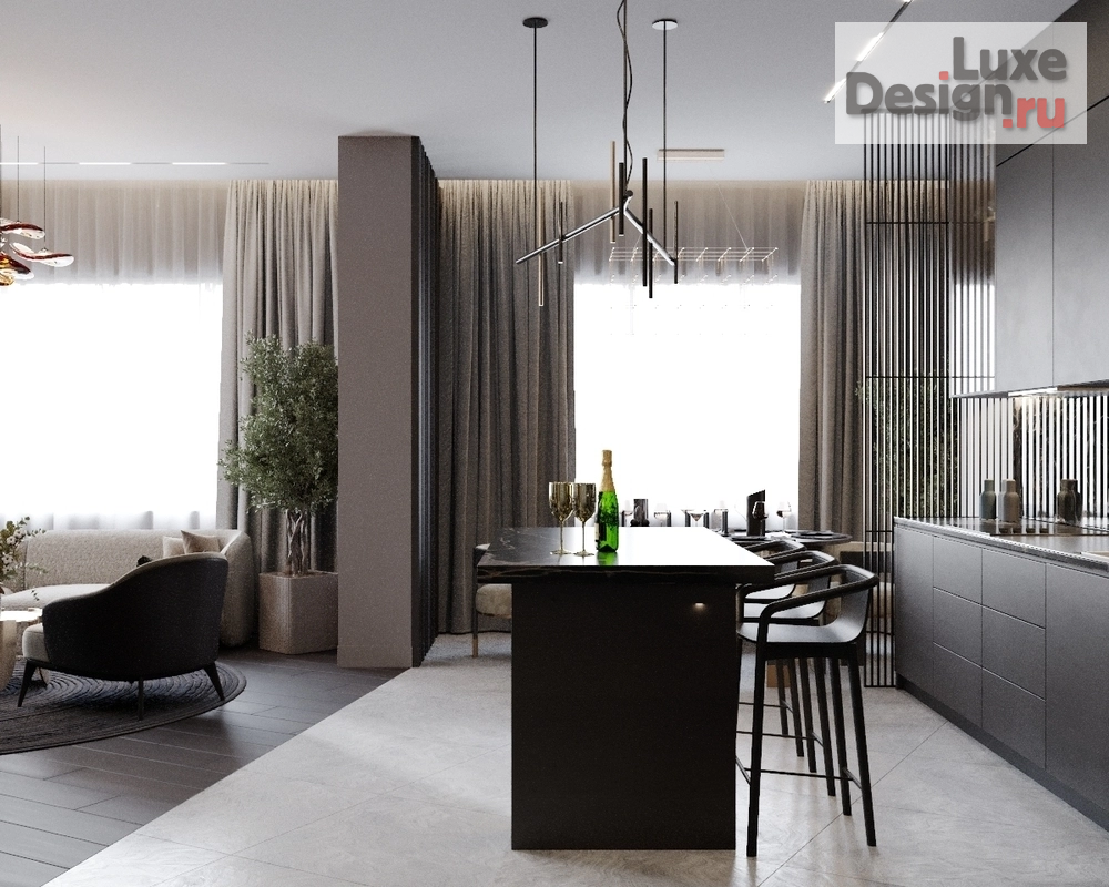 Дизайн интерьера трехкомнатной квартиры "Квартира в г. Москва" (фото 3)