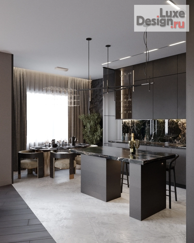 Дизайн интерьера трехкомнатной квартиры "Квартира в г. Москва" (фото 4)