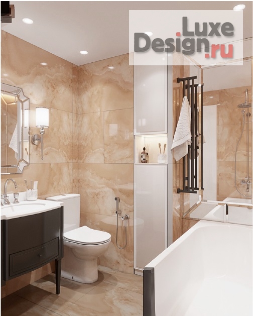 Дизайн интерьера трехкомнатной квартиры "неоклассика для девушки в разьездах" (фото 1)