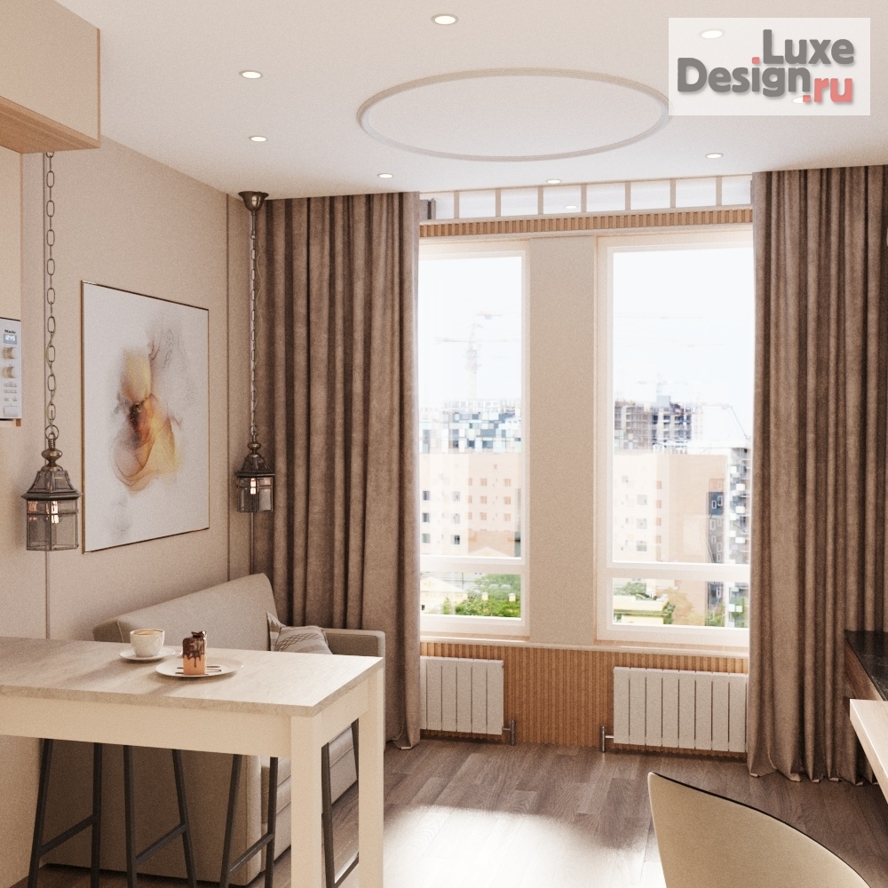 Дизайн интерьера однокомнатной квартиры "студия.25 кв.м" (фото 3)