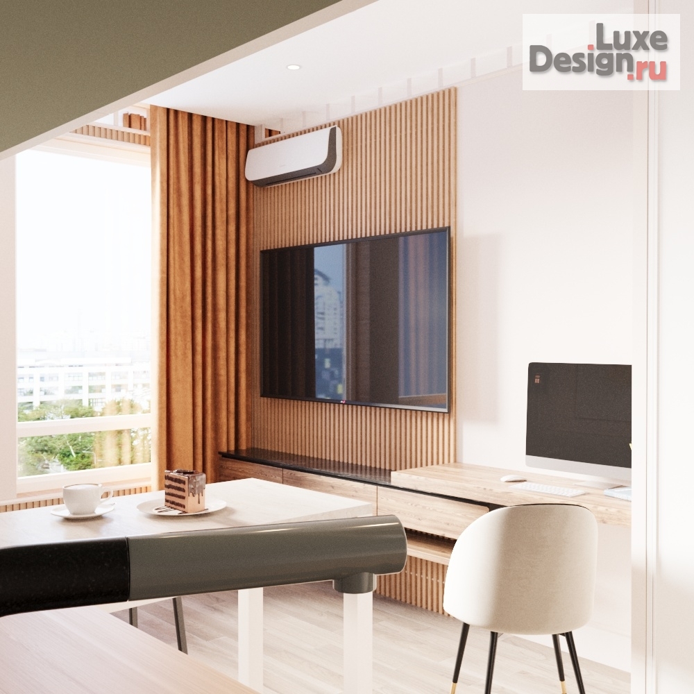 Дизайн интерьера однокомнатной квартиры "студия.25 кв.м" (фото 4)