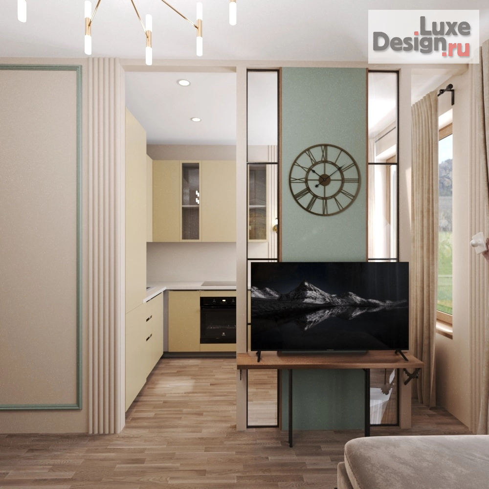 Дизайн интерьера однокомнатной квартиры "маленькая квартира. 30 кв.м" (фото 1)