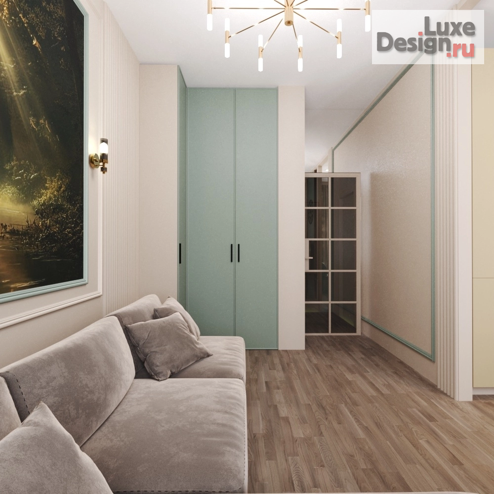 Дизайн интерьера однокомнатной квартиры "маленькая квартира. 30 кв.м" (фото 2)