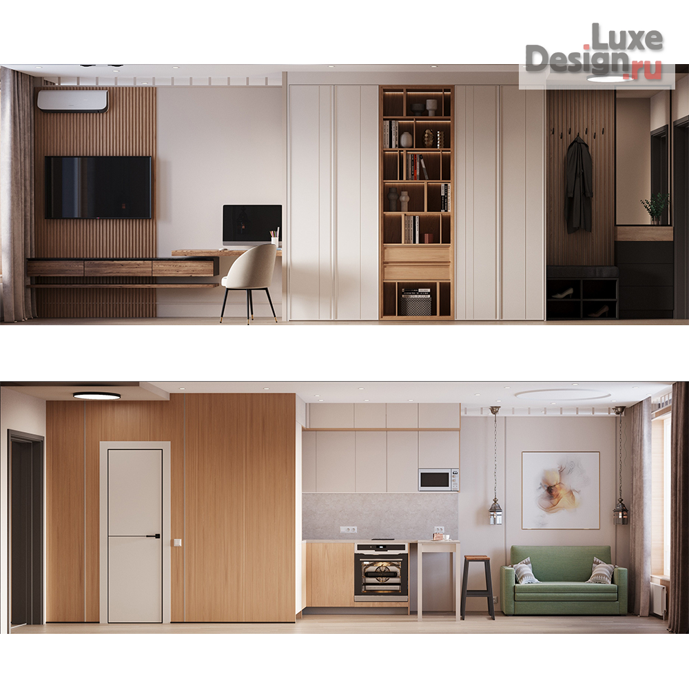 Дизайн интерьера однокомнатной квартиры "студия.25 кв.м" (фото 1)