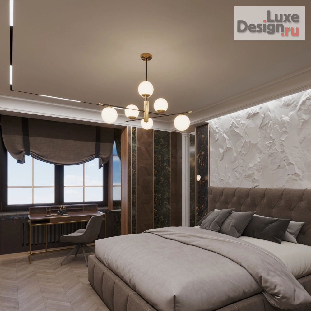 Дизайн интерьера четырехкомнатной квартиры "Современный интерьер с элементами арт-деко и классики" (фото 2)