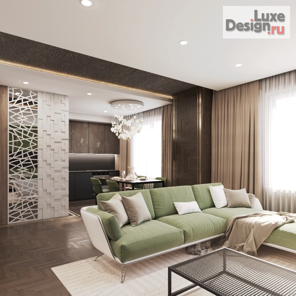 Дизайн интерьера двухкомнатной квартиры "Интерьер выполнен в современном стиле с элементами минимализма и эклектики. " (фото 6)