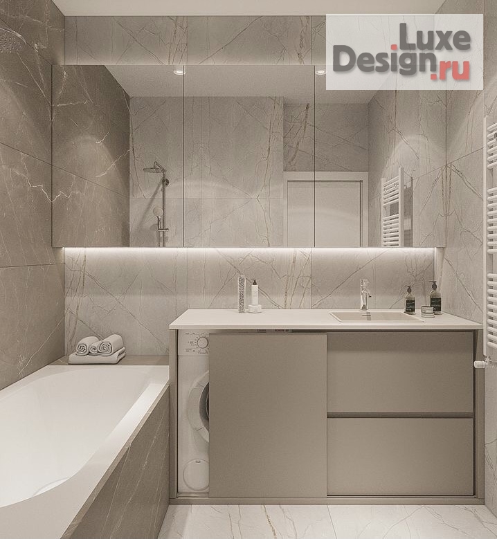 Дизайн интерьера двухкомнатной квартиры "Дизайн интерьера ЖК «LIFE-Кутузовский»" (фото 5)