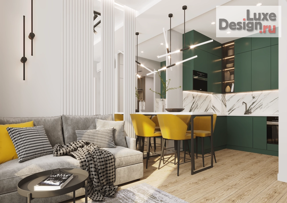 Дизайн интерьера двухкомнатной квартиры "Квартира в ЖК "Now" на набережной" (фото 2)