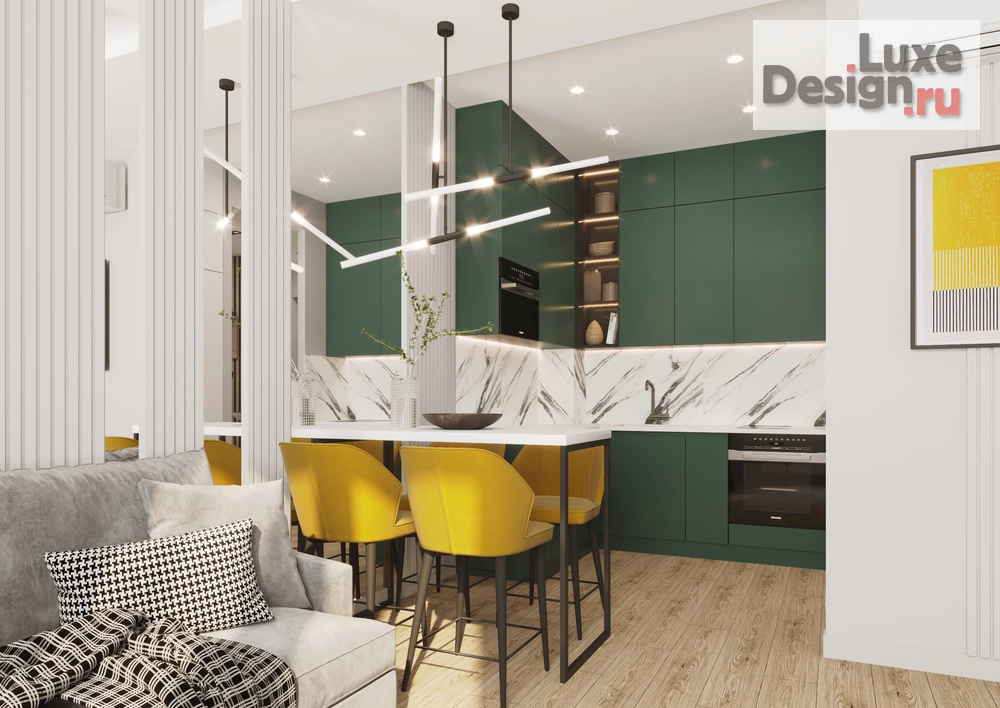 Дизайн интерьера двухкомнатной квартиры "Квартира в ЖК "Now" на набережной" (фото 3)