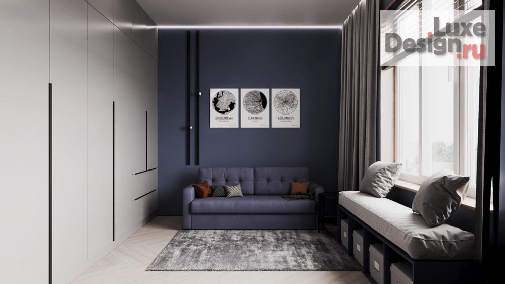 Дизайн интерьера трехкомнатной квартиры "Tougher " (фото 10) от дизайнера Иванова Анна Александровна Дизайн интерьера трехкомнатной квартиры "Tougher " (фото 10)