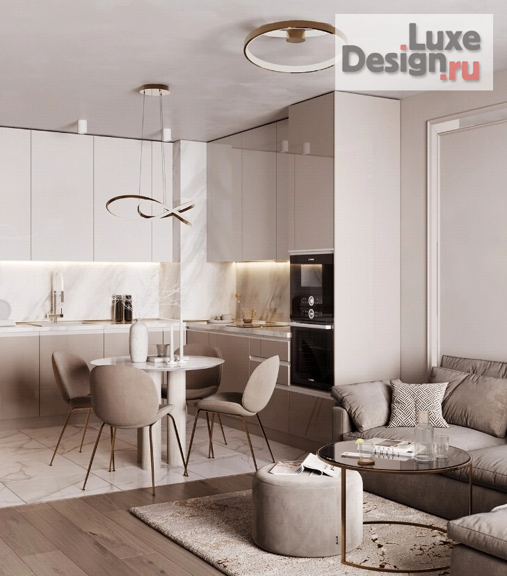 Дизайн интерьера частного дома "Шикарная кухня-гостиная " (фото 2)