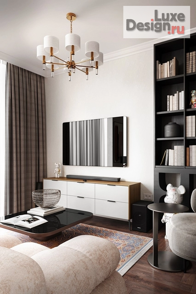 Дизайн интерьера однокомнатной квартиры "Гостиная в стиле авангард" (фото 2)