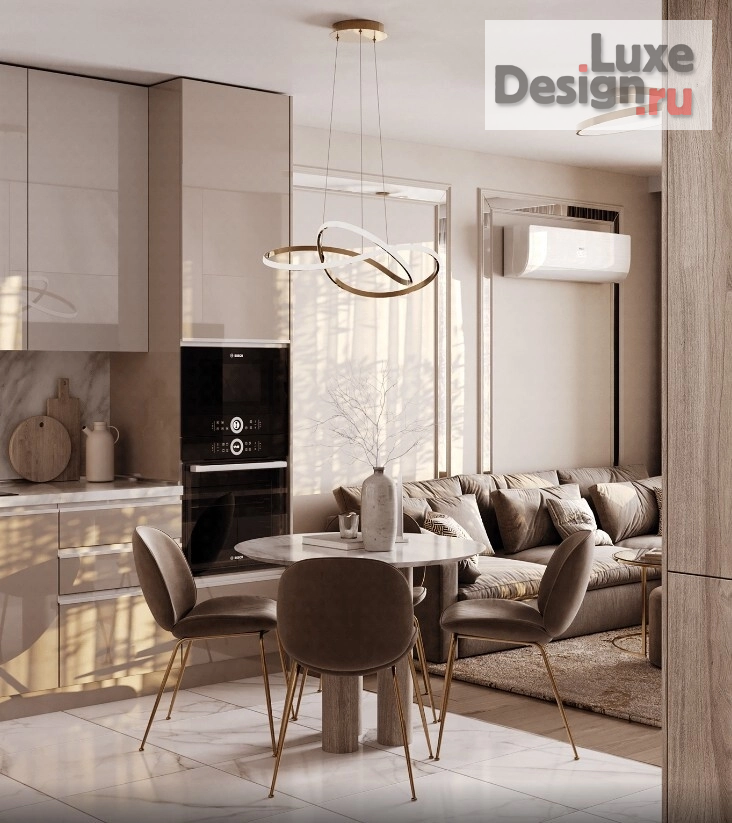 Дизайн интерьера частного дома "Шикарная кухня-гостиная " (фото 3)