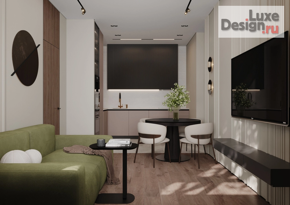 Дизайн интерьера двухкомнатной квартиры "Шикарная квартира в ЖК Атмосфера в парке" (фото 1)