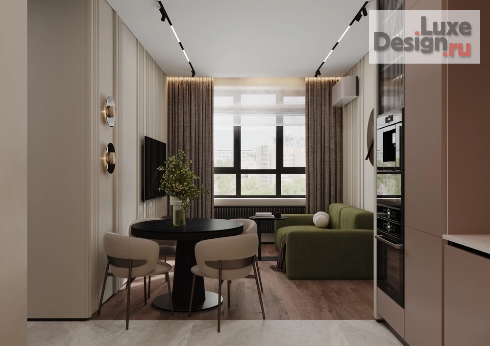 Дизайн интерьера двухкомнатной квартиры "Шикарная квартира в ЖК Атмосфера в парке" (фото 2)