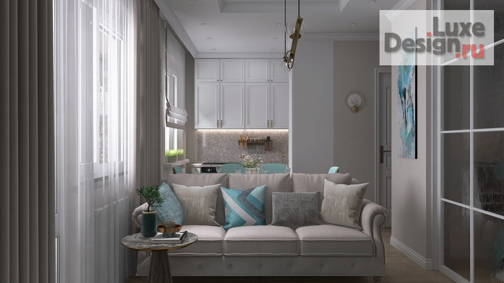 Дизайн интерьера однокомнатной квартиры "1-комнатная квартира в Измайлово" (фото 2)