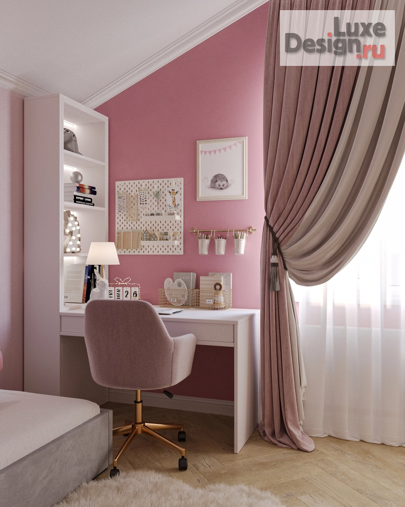 Дизайн интерьера детской "Детская комната для девочки" (фото 3)