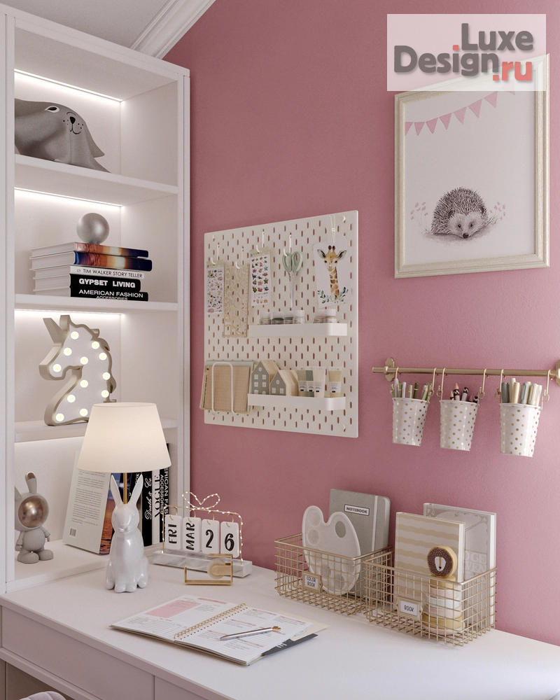 Дизайн интерьера детской "Детская комната для девочки" (фото 6)