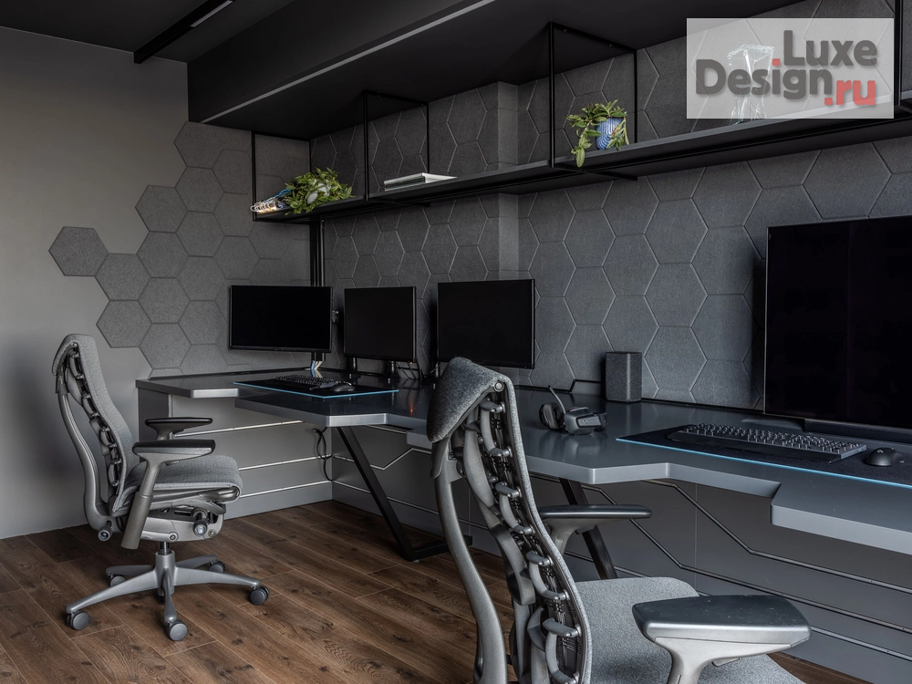 Дизайн интерьера квартиры "Пространство тишины и технологий: Интерьер для айтишника с видом на воду" (фото 9)