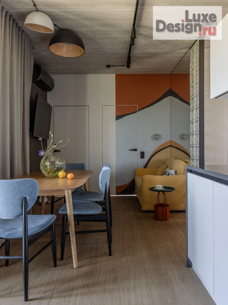 Дизайн интерьера квартиры "Жизнерадостный интерьер для отдыха, жизни и вдохновения" (фото 1) от дизайнера Строчка - дизайн студия интерьера Дизайн интерьера квартиры "Жизнерадостный интерьер для отдыха, жизни и вдохновения" (фото 1)