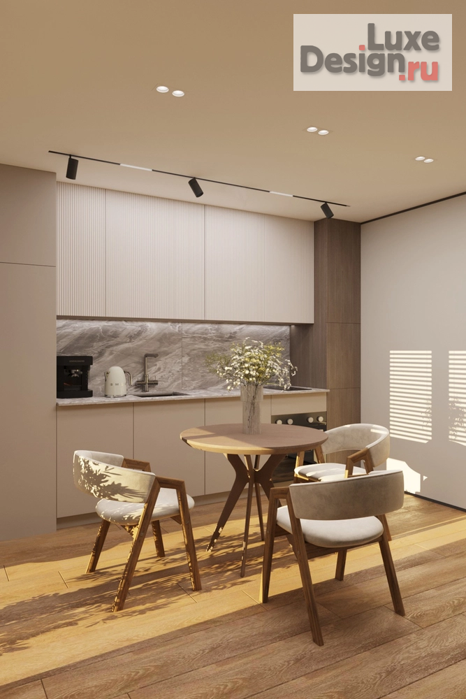 Дизайн интерьера однокомнатной квартиры "СВЕТЛАЯ ТРАНСФОРМАЦИЯ 36 м²" (фото 3)