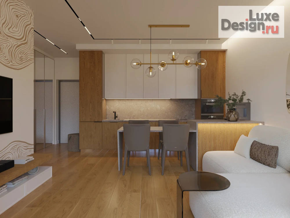 Дизайн интерьера квартиры "Квартира в ЖК «Остров» — 62,5 м², Москва" (фото 1) от дизайнера Студия 2912 Дизайн интерьера квартиры "Квартира в ЖК «Остров» — 62,5 м², Москва" (фото 1)