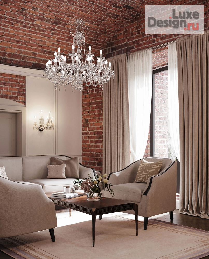 Дизайн интерьера апартаментов "Софийская набережная, Резиденция 1864, исторические кирпичные своды" (фото 6) от дизайнера Телегина Светлана Дизайн интерьера апартаментов "Софийская набережная, Резиденция 1864, исторические кирпичные своды" (фото 6)