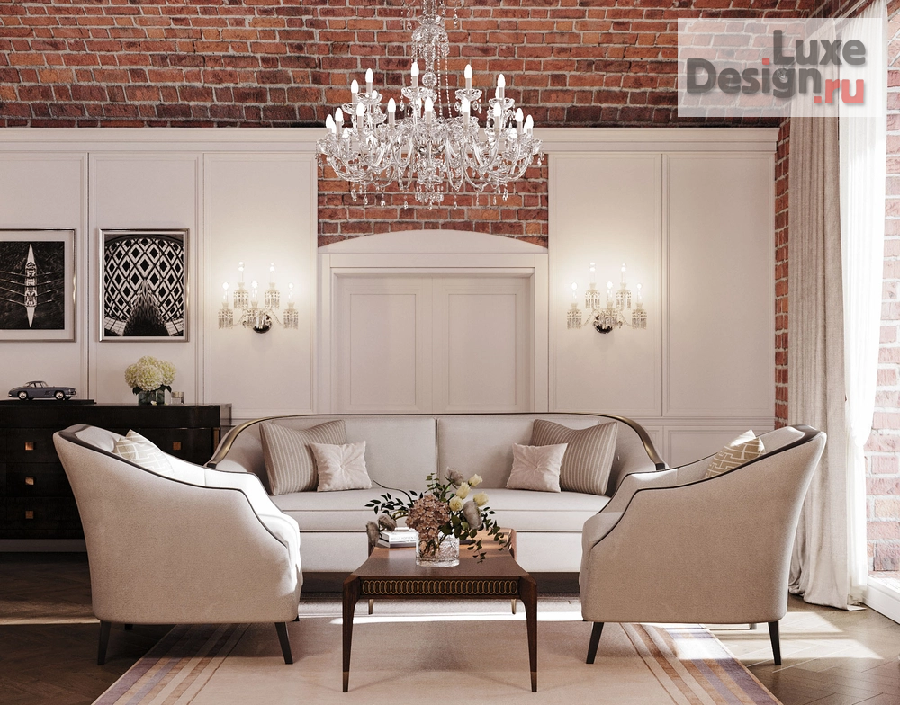 Дизайн интерьера апартаментов "Софийская набережная, Резиденция 1864, исторические кирпичные своды" (фото 2) от дизайнера Телегина Светлана Дизайн интерьера апартаментов "Софийская набережная, Резиденция 1864, исторические кирпичные своды" (фото 2)
