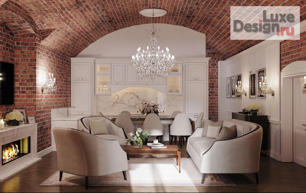 Дизайн интерьера апартаментов "Софийская набережная, Резиденция 1864, исторические кирпичные своды" (фото 1) от дизайнера Телегина Светлана Дизайн интерьера апартаментов "Софийская набережная, Резиденция 1864, исторические кирпичные своды" (фото 1)