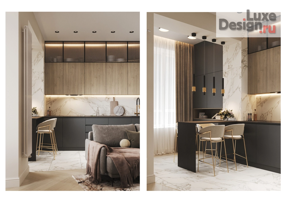 Дизайн интерьера квартиры "Дизайн интерьера кухни-гостиной" (фото 16)