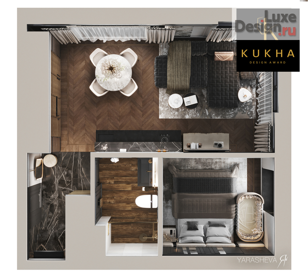 Дизайн интерьера квартиры "Победитель Международной Премии KUKHA DESIGN AWARD 2026" (фото 9)