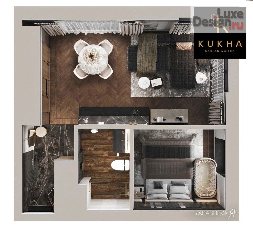 Дизайн интерьера квартиры "Победитель Международной Премии KUKHA DESIGN AWARD 2026" (фото 9)