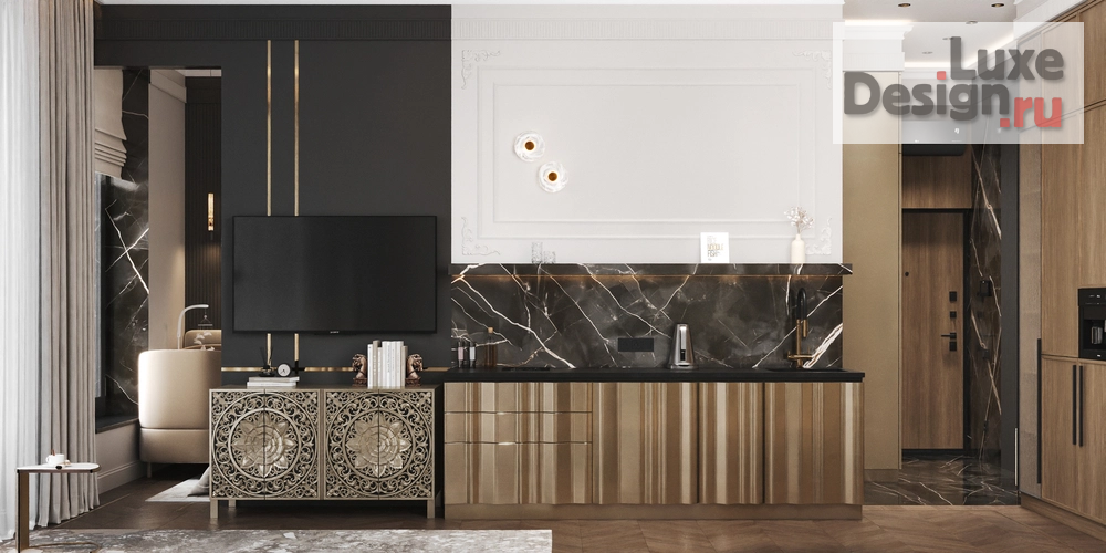 Дизайн интерьера квартиры "Дизайн - проект гостиной в ЖК Foriver / Форивер" (фото 3)