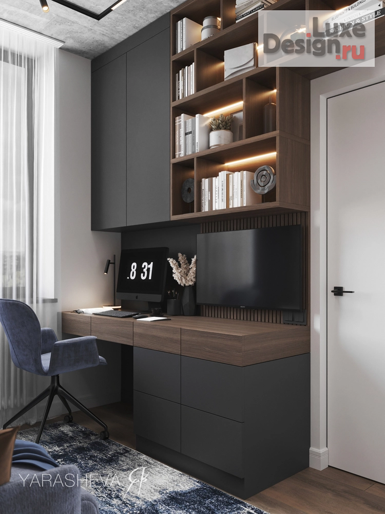 Дизайн интерьера кабинета "Дизайн интерьера кабинета в ЖК Зиларт от Yarasheva Studio Design" (фото 4)
