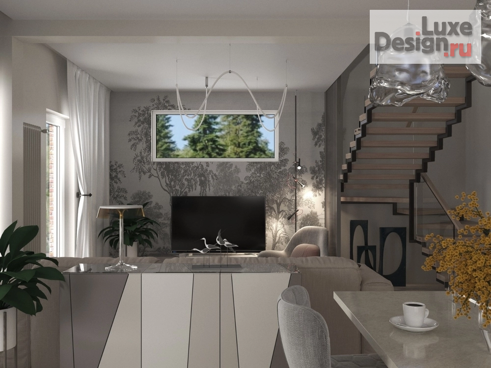 Дизайн интерьера коттеджа "Современная эклектика" (фото 8)